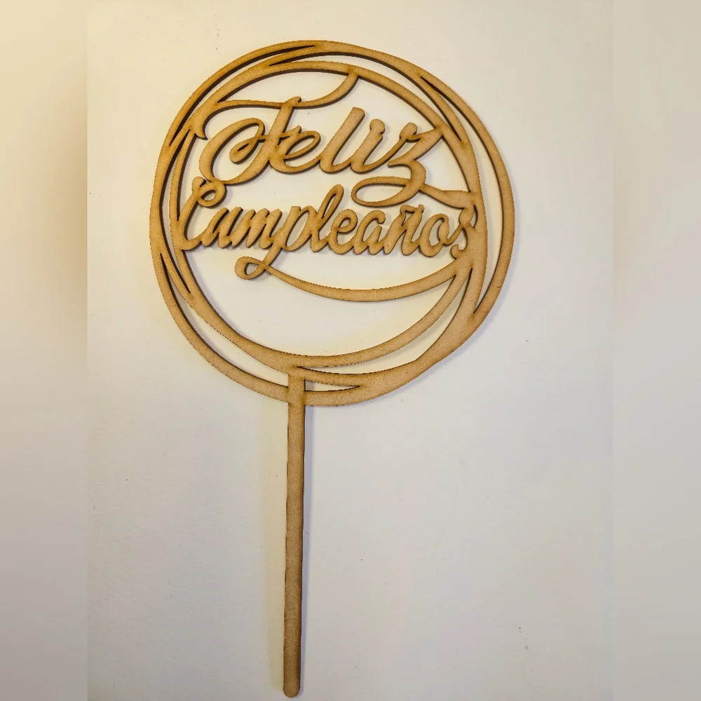 Wooden Feliz Cumpleaños Cake Topper. Happy Birthday Cake Topper. Cake Decor